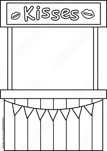 Isolated kissing booth Outline Vector.
For celebrating Valentine's Day, wedding or birthday.
Transparent background.