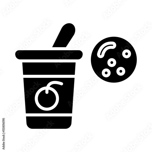 Probiotic Yogurt glyph icon