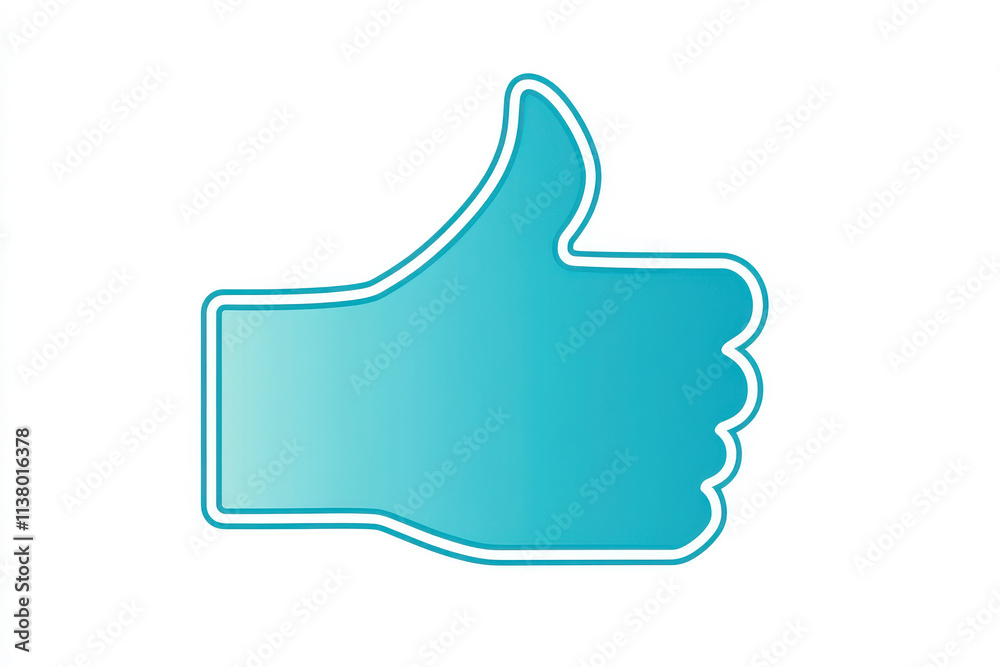 A stylized thumbs up icon symbolizing positivity and approval. isolated on white background. A stylized thumbs up icon symbolizing positivity and approval. isolated on white background.