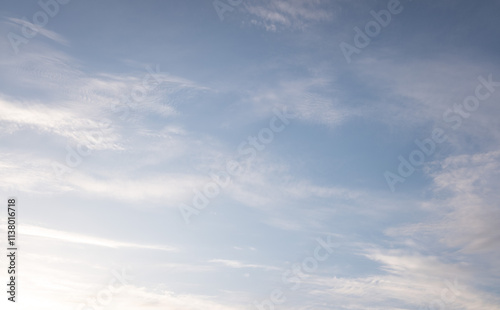 White clouds on blue sky, cloudy sky background.