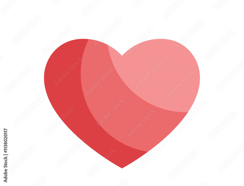 red heart with wide pink stripes. love, romantic and valentines design element. isolated vector image red heart with wide pink stripes. love, romantic and valentines design element. isolated vector image