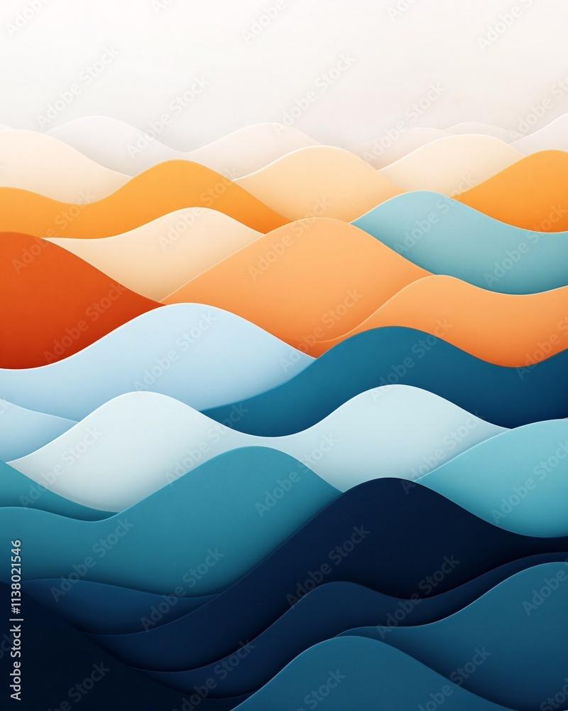 Fototapeta premium Abstract color waves in soft gradients