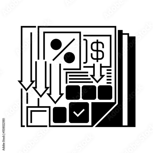 Tax Reduction Line Icon. linear style sign for mobile concept and web design. Outline vector icon.