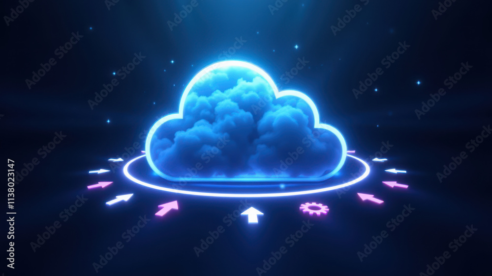 A colorful and futuristic cloud-based interface, likely representing a container orchestration system. A colorful and futuristic cloud-based interface, likely representing a container orchestration system.