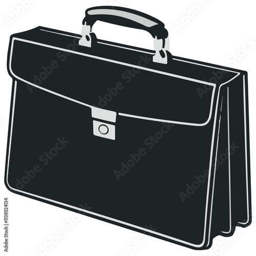 Minimalist Briefcase Icon with Transparent Background