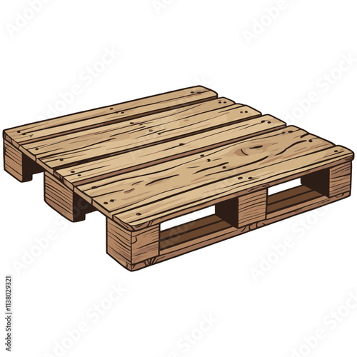 Wooden Pallet with Transparent Background