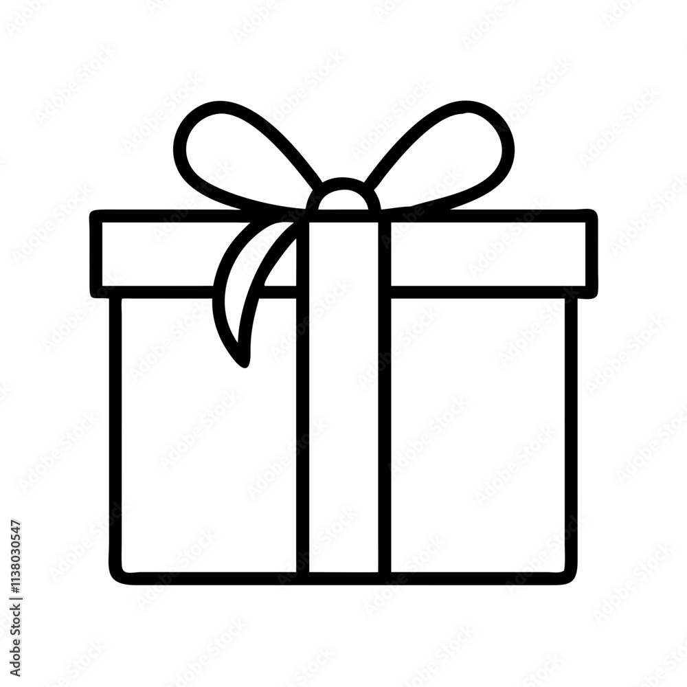 gift box with ribbon icon, black friday line art, black friday icon - simple black line art icon of gift box with ribbon, for black friday celebrations. black friday vector art. gift box with ribbon icon, black friday line art, black friday icon - simple black line art icon of gift box with ribbon, for black friday celebrations. black friday vector art.