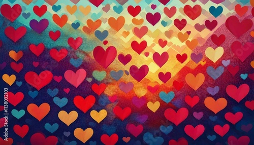 Colorful Valentines Day Hea...