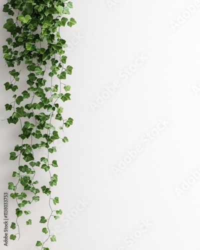 Wallpaper Mural Green Ivy Plant on White Background Torontodigital.ca