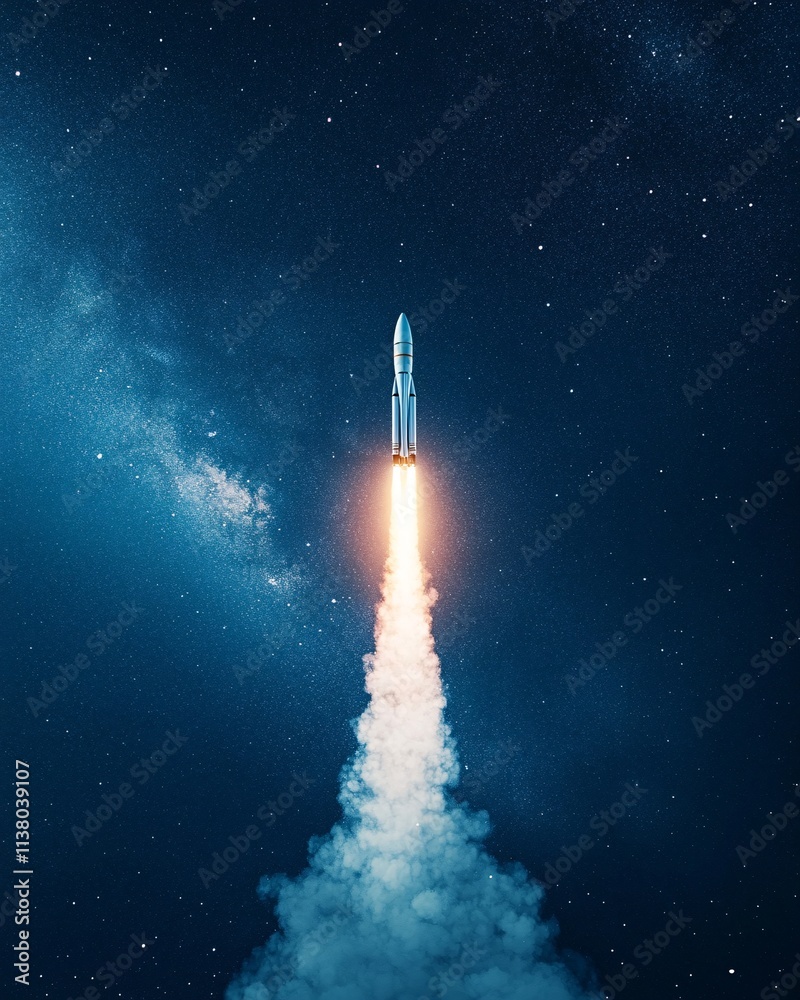 Obraz premium Rocket Launch into Space