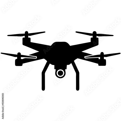 Drone vector icon, Drone art design silhouette, Drone vector illustration, A Drone vector art design black & white isolated