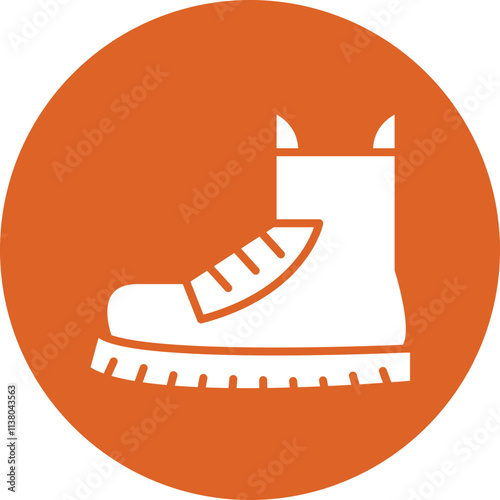 Hiking Boots glyph circle icon