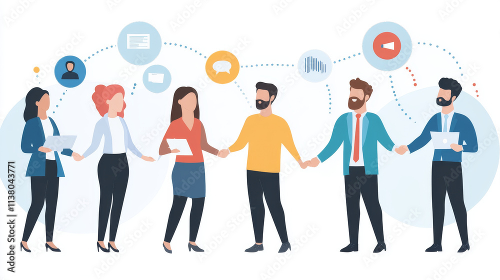 Obraz premium Networking entrepreneurs engage in discussions at business event, sharing ideas and building connections