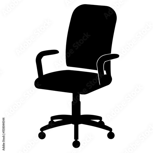 Modern office chair vector icon, Chair art design silhouette, Furniture Chair vector illustration, Chair vector art design black & white isolated