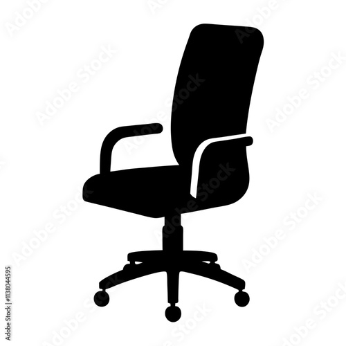 Modern office chair vector icon, Chair art design silhouette, Furniture Chair vector illustration, Chair vector art design black & white isolated