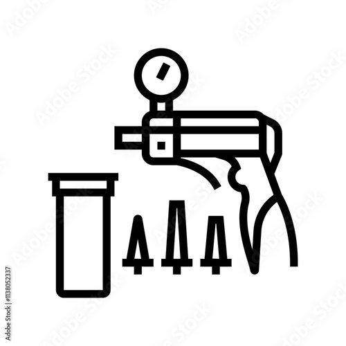 brake bleeder kit line icon vector. brake bleeder kit sign. isolated contour symbol black illustration