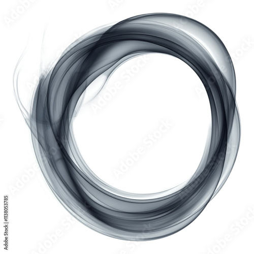 Smoke ring in motion icon isolated on a transparent background, ideal for design concepts, digital art, or visual effects content.