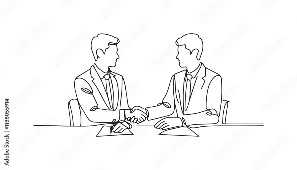 Continuous one single minimal line drawing businessman Continuous one single minimal line drawing businessman