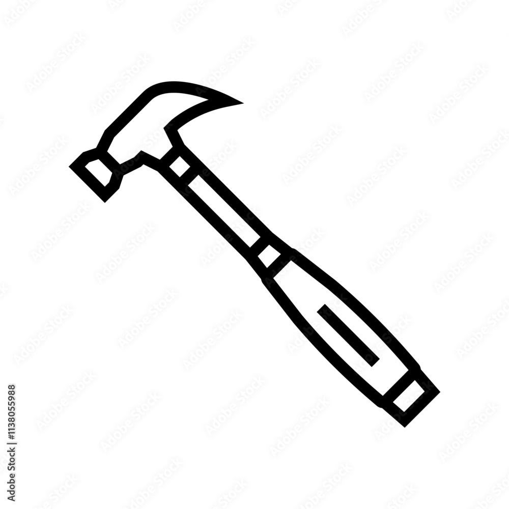 hammer car repair tool line icon vector. hammer car repair tool sign. isolated contour symbol black illustration hammer car repair tool line icon vector. hammer car repair tool sign. isolated contour symbol black illustration