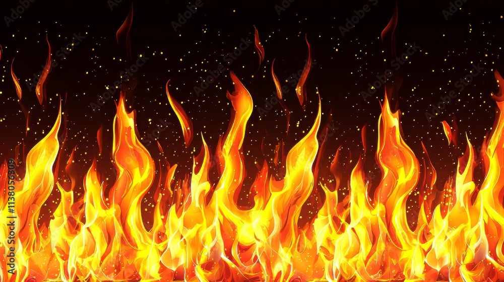 A realistic fire image used as a desktop background. A realistic fire image used as a desktop background.