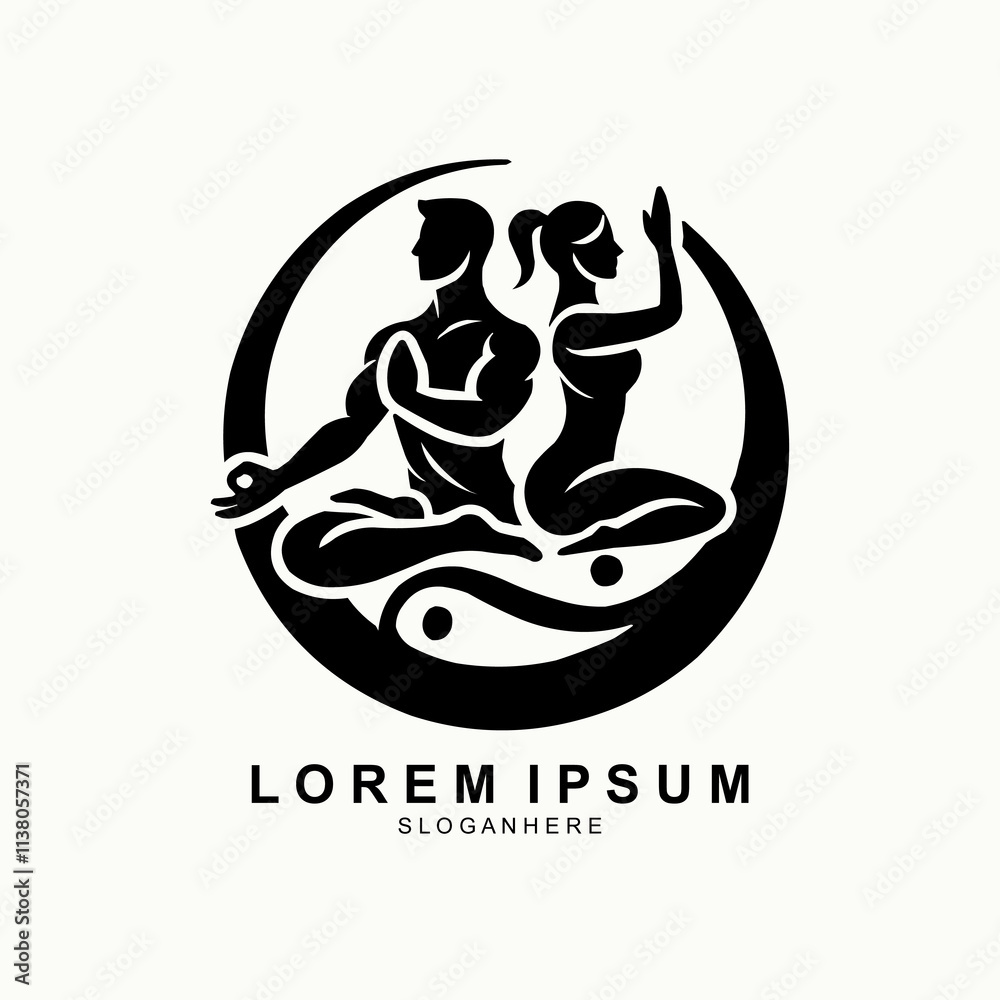 man and woman yoga logo design for brand man and woman yoga logo design for brand