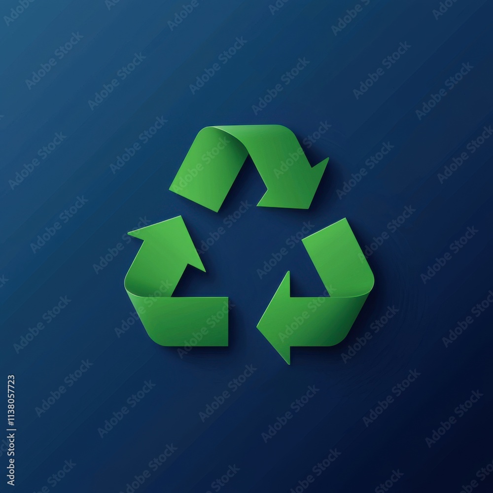 Green Recycle Logo with Gradients and Arrows on a Dark Background Green Recycle Logo with Gradients and Arrows on a Dark Background