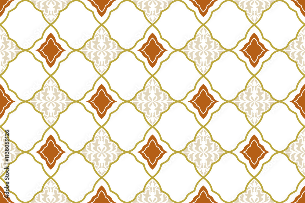 seamless pattern with ornament, Elegant Moroccan-Inspired Geometric Pattern with Earth Tones. seamless pattern with ornament, Elegant Moroccan-Inspired Geometric Pattern with Earth Tones.