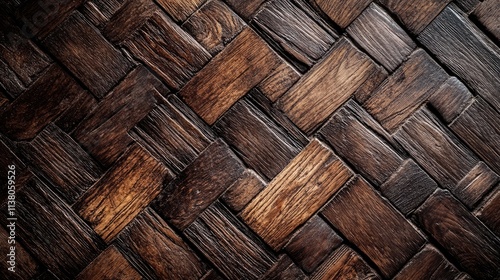 woven wooden texture background with rich brown tones creating an intricate design for rustic and natural themed projects