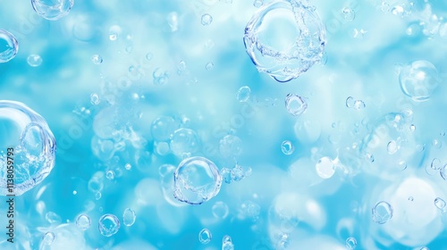 Wallpaper Mural Bubbling blue water background with light reflections creating a serene and fresh atmosphere suitable for various design projects. Torontodigital.ca