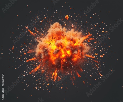 On a black backdrop, a vivid burst of light erupts like a fire blast.
