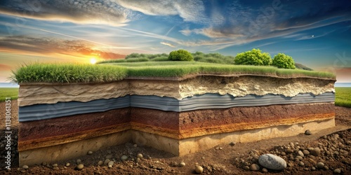 Soil's layered structure: topsoil, subsoil, and bedrock.  Texture varies with depth, influencing plant life.  Geology dictates bedrock type.