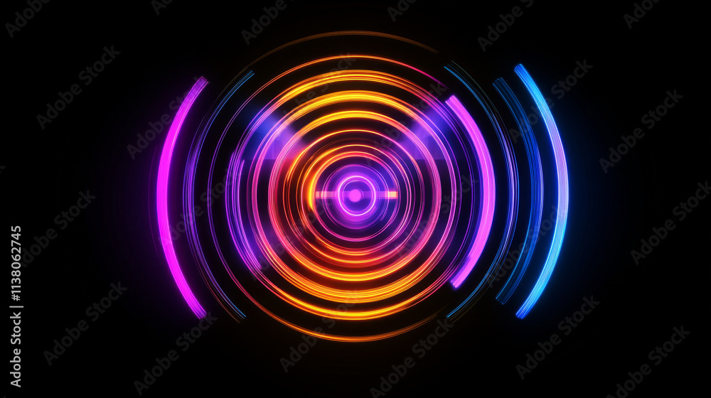 3d wifi wave light effect. Abstract scan radar sensor sound signal technology digital sign. Transparent neon circle symbol for wireless monitoring and protection. Blue electric frequency ring glow 3d wifi wave light effect. Abstract scan radar sensor sound signal technology digital sign. Transparent neon circle symbol for wireless monitoring and protection. Blue electric frequency ring glow