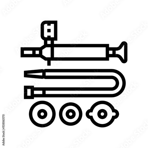 coolant pressure tester car line icon vector. coolant pressure tester car sign. isolated contour symbol black illustration