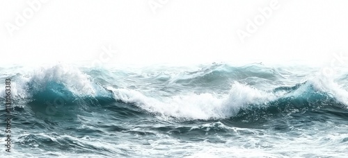 Sea water surface isolated and cut out on a transparent background.