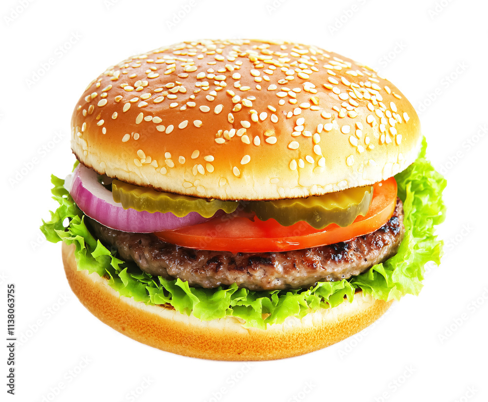 Burger on a white background. isolated background. Burger on a white background. isolated background.