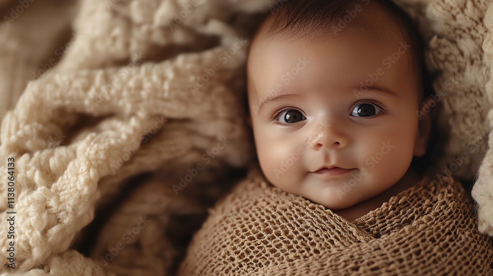 A baby looks at the camera. A baby looks at the camera.