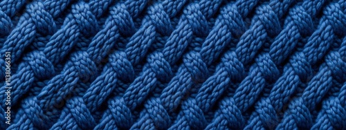 Soft and Cozy Navy Blue Knit Texture for Backgrounds and Designs