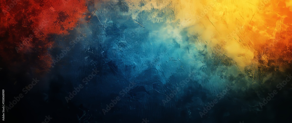 A grainy, noisy poster background with a dark blue, orange, and red color wave on a black backdrop, featuring an abstract header banner design. A grainy, noisy poster background with a dark blue, orange, and red color wave on a black backdrop, featuring an abstract header banner design.