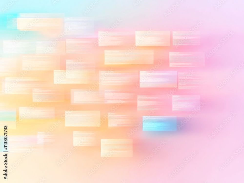 Naklejka premium Surreal Pastel Typography Blurred Abstract Language and Culture Concept