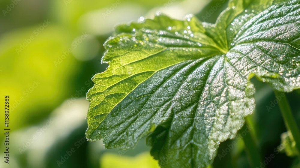 Backside of a butterbur plant leaf with delicate organic structures and wet texture in bright sunlight showcasing natural foliage details Backside of a butterbur plant leaf with delicate organic structures and wet texture in bright sunlight showcasing natural foliage details