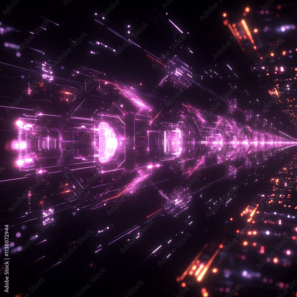 Obraz premium Abstract Futuristic Technology Corridor