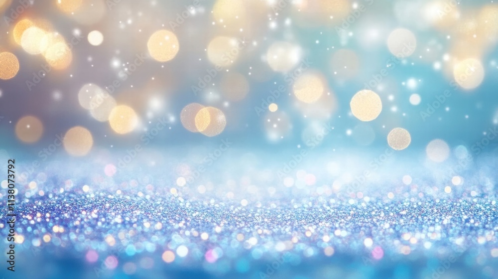 Fototapeta premium Sparkling bokeh background with shimmering lights and soft focus, perfect for festive or celebratory themes.