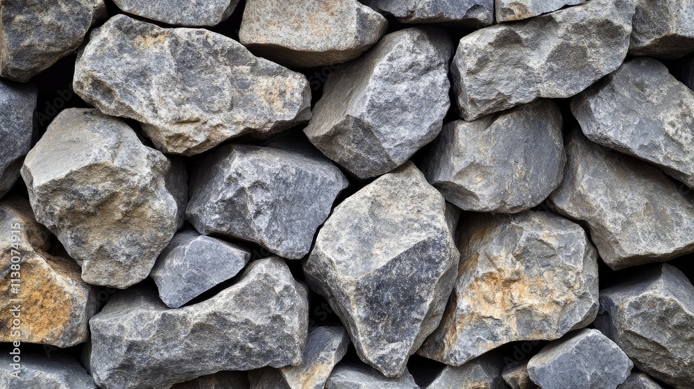 Gray granite stone texture featuring a rugged arrangement of unevenly shaped rocks creating a natural background for design projects. Gray granite stone texture featuring a rugged arrangement of unevenly shaped rocks creating a natural background for design projects.