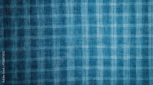 Blue silk fabric texture with a subtle checkered pattern ideal for backgrounds and design projects showcasing elegance and sophistication.