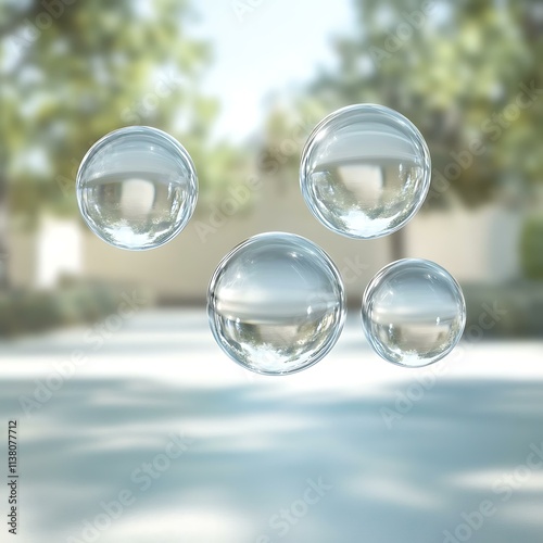 Wallpaper Mural Transparent Bubbles in the Outdoors Torontodigital.ca