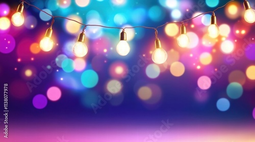 Colorful string lights create a festive atmosphere, adding charm and warmth to any celebration or event.