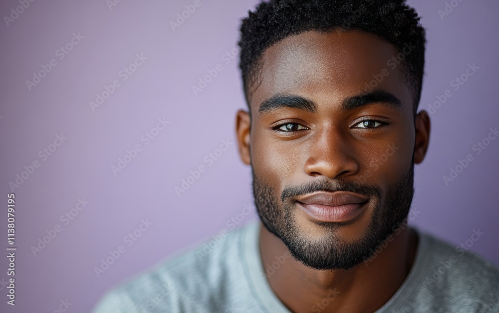 A man with a beard is smiling and wearing a t-shirt A man with a beard is smiling and wearing a t-shirt