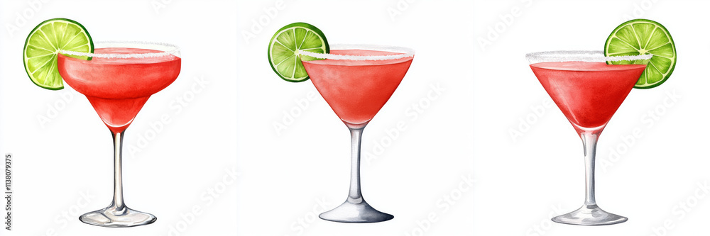 watercolor fruity daiquiri with lime wedge and sugar rim, perfect for summer gatherings. This refreshing cocktail is vibrant and inviting, ideal for any celebration watercolor fruity daiquiri with lime wedge and sugar rim, perfect for summer gatherings. This refreshing cocktail is vibrant and inviting, ideal for any celebration