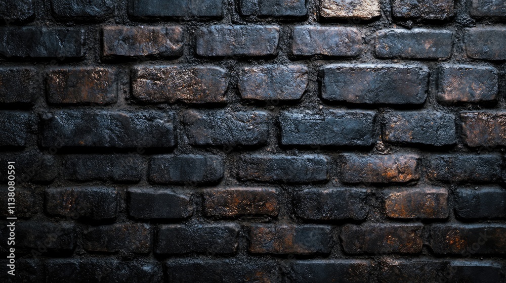 Fototapeta premium Dark rustic brick wall texture for design and background use in creative projects and digital media.