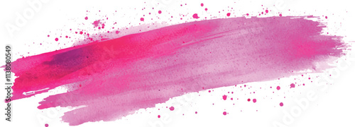 Pink paint artistic dry brush stroke. Watercolor acrylic hand painted backdrop for print, web design and banners. Realistic vector background texture